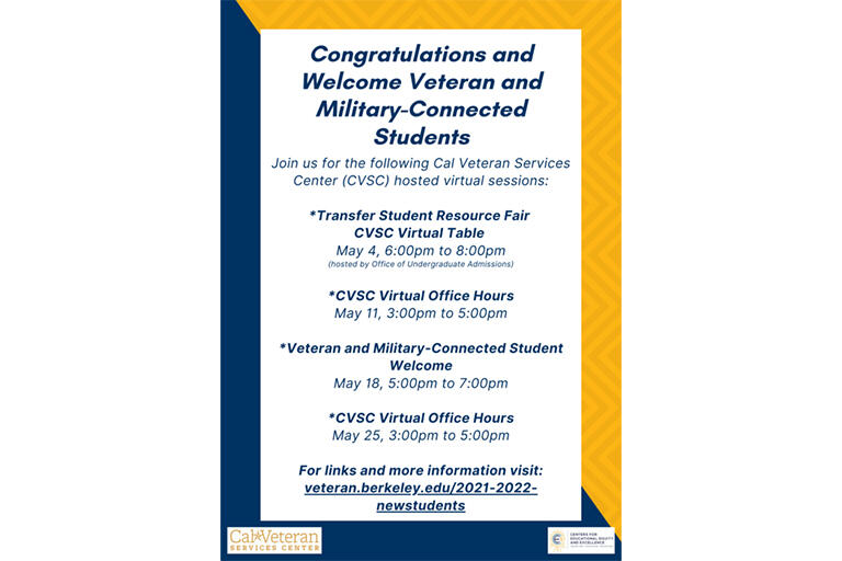 Cal Veteran Services Center virtual welcome sessions